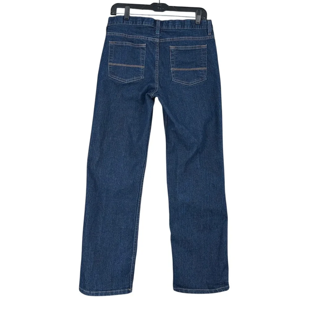 Arizona Jean Co Boys 16 Husky Blue Denim Jeans Adjustable Waist Straight Leg‎